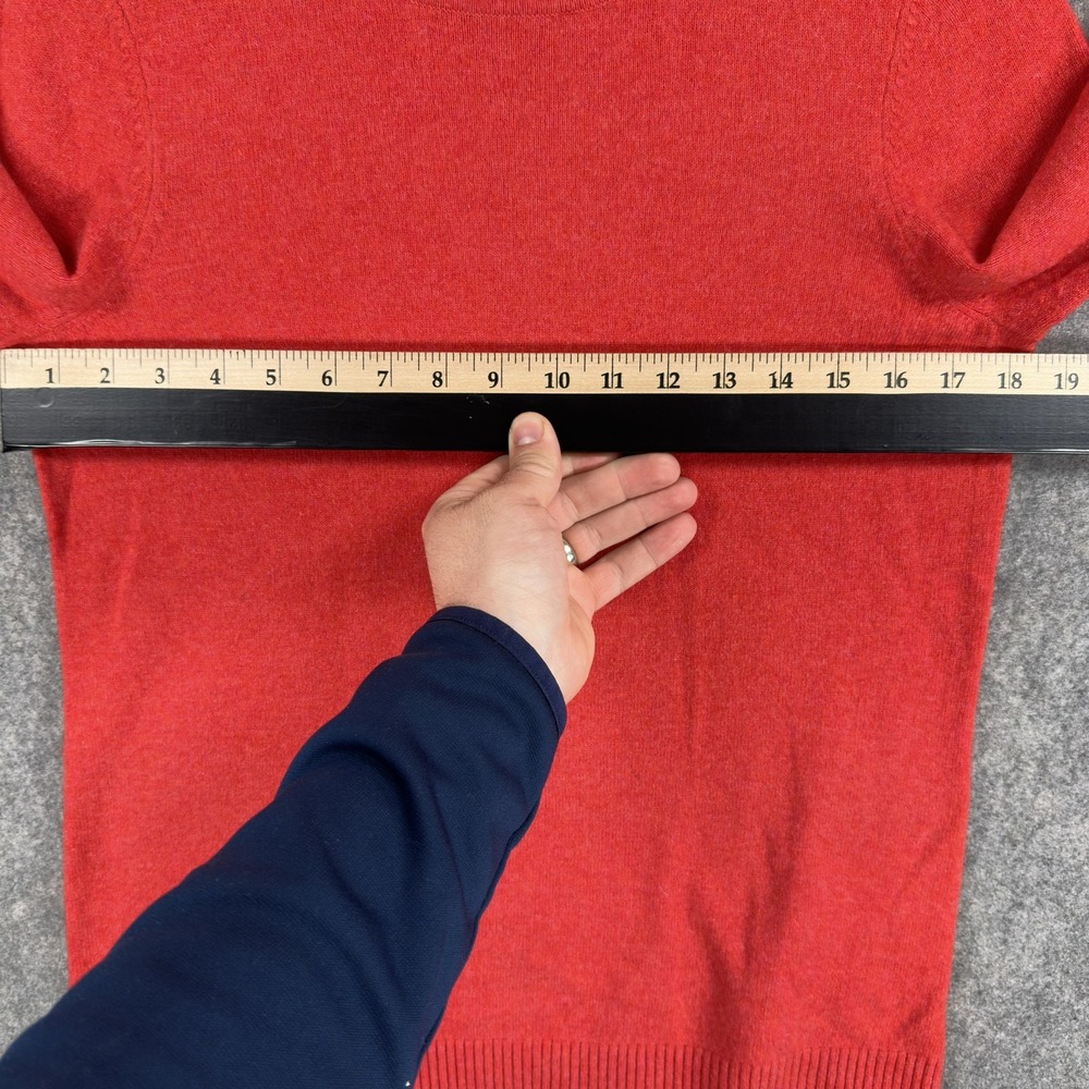 L.L.Bean Sweater Womens Medium Red 100% Cashmere Crewneck Pullover Knit - Picture 6 of 13
